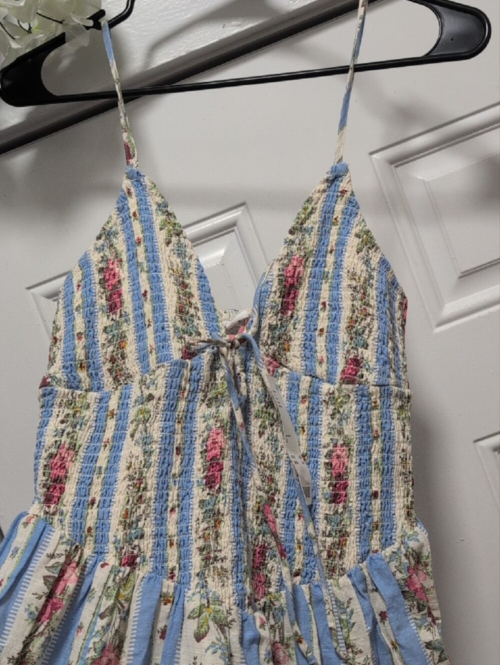 Urban Outfitters Blue & Cream Floral Stripe Maxi Dress - Picture 5 of 7